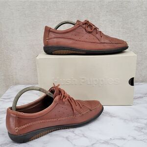 HUSH Puppies Women's Malibu Saddle Leather Oxford Lace Up Shoes 9N